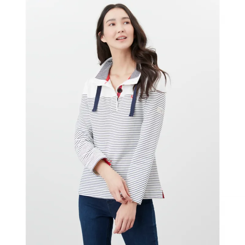 Joules Ladies Saunton Cream French Navy Stripe Sweatshirt